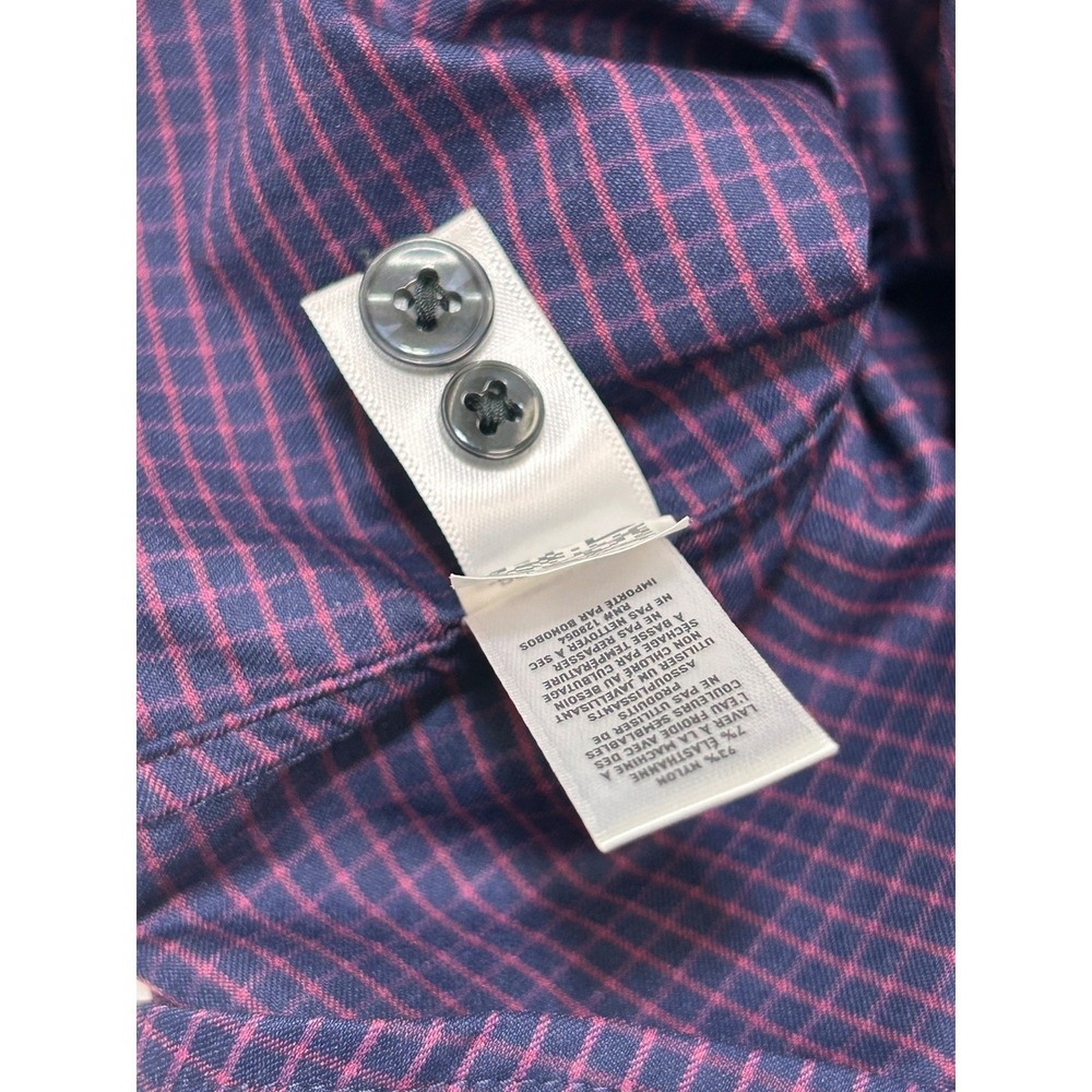 Bonobos Slim Fit Short Long Sleeve Dress Shirt Men XS Fit Blue Plaid Pink x - Picture 4 of 11